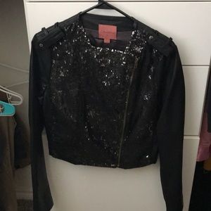 Sequined leather Jacket